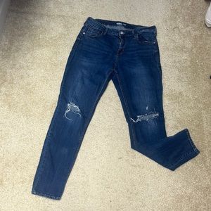Old Navy Rockstar 14 Long Jean Ripped Denim